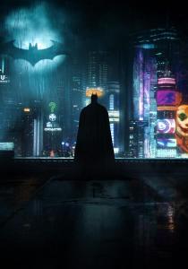 The Dark Knight in Neon City
